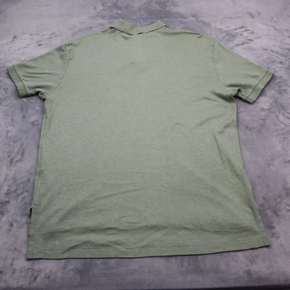 Polo Ralph Lauren Shirt Mens Large Green Red Casual Rugby Pony Logo Heather